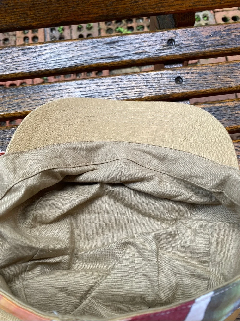 Ribbon & Bow 3 panel tan camp hat